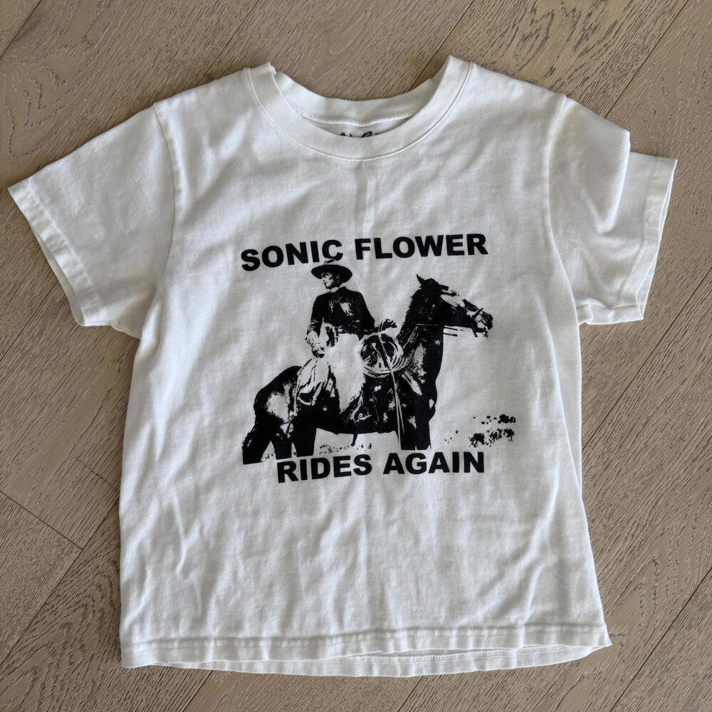 John Galt Chloe Sonic Flower Rides Again White Graphic T-Shirt
